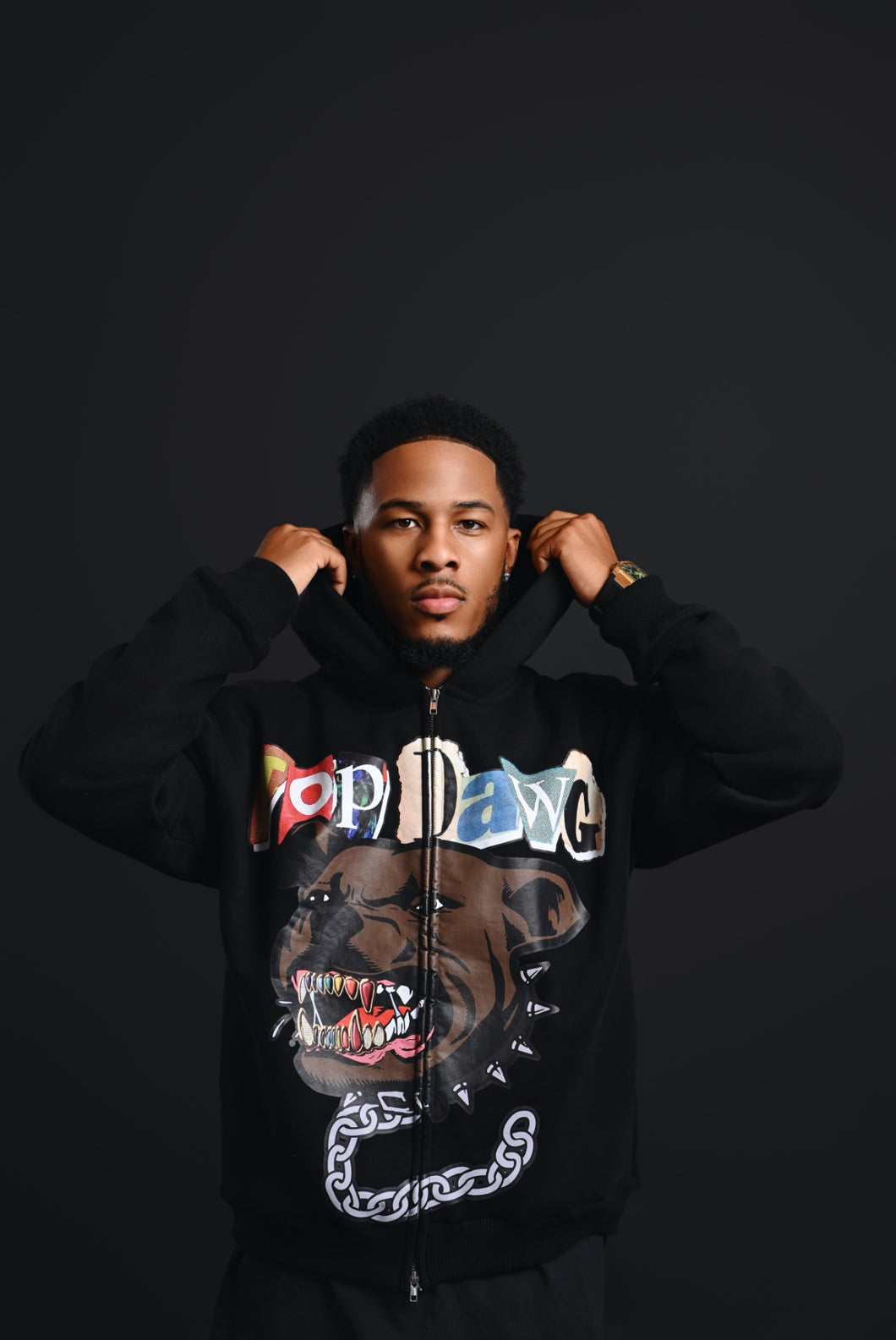 Black TopDawg Double Zip Hoodie